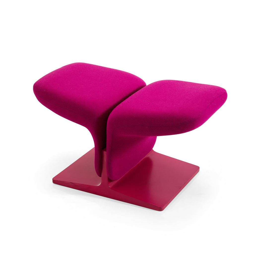 Pink Magenta Fabric Whale Tail Ottoman