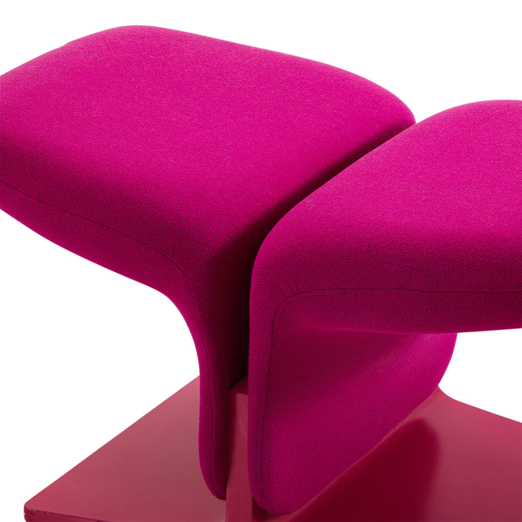 Pink Magenta Fabric Whale Tail Ottoman