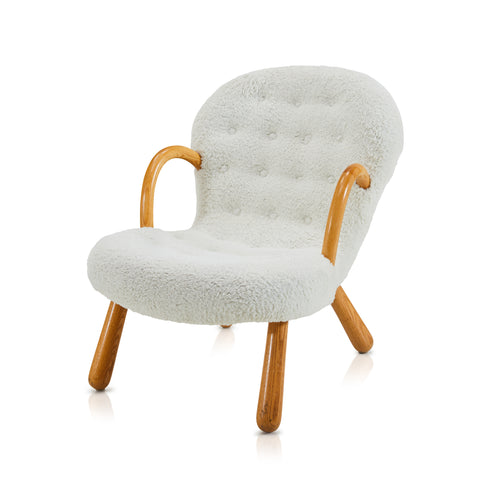 White Sheep & Wood Arm Chair