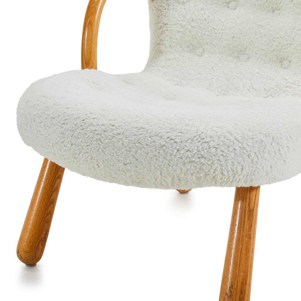 White Sheep & Wood Arm Chair