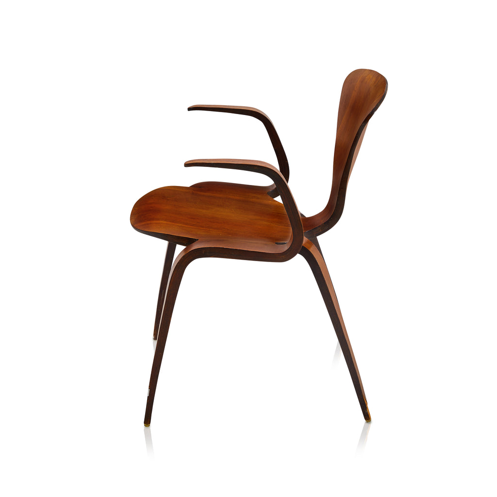 Wood Modern Curved Arm Chair