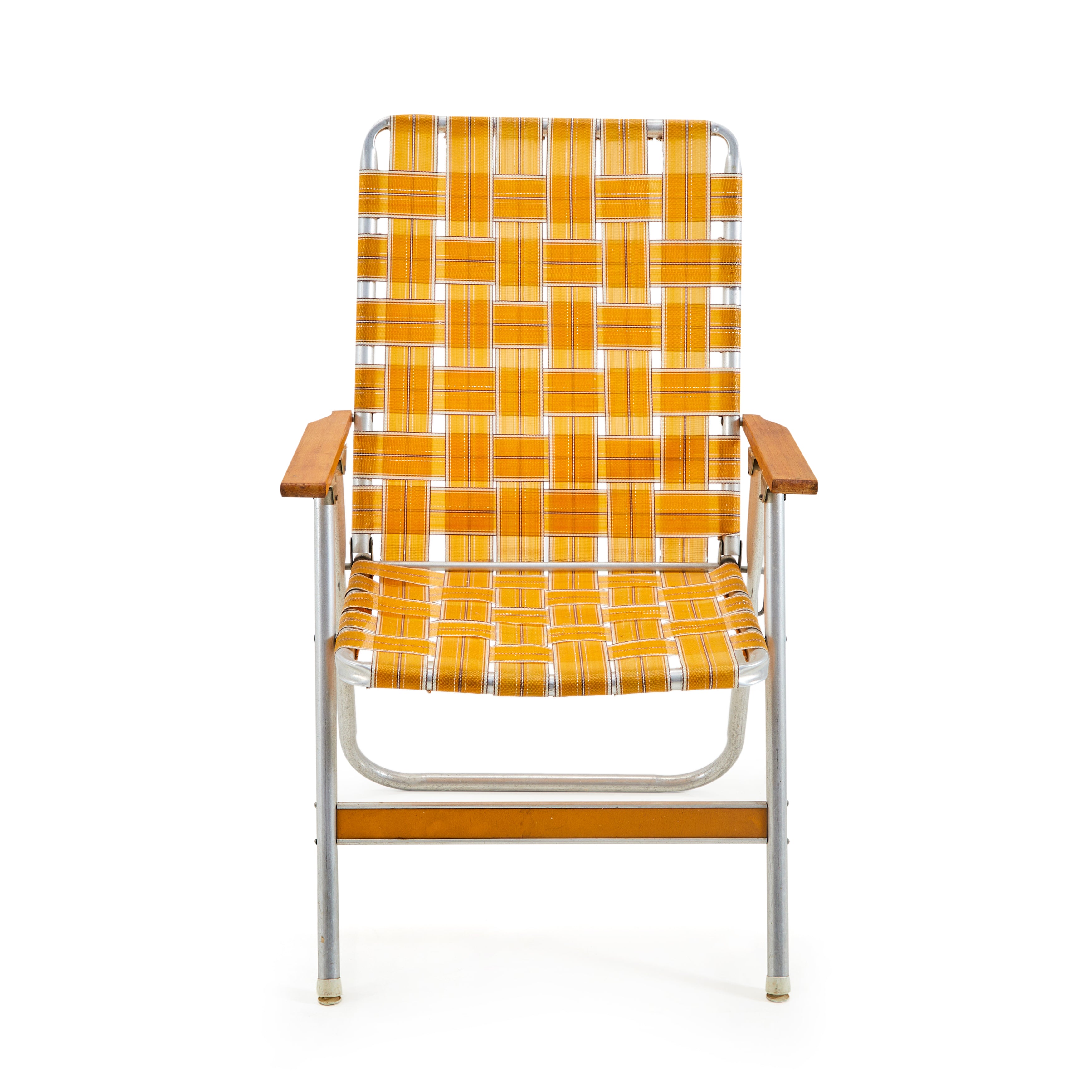Yellow Orange Woven Folding Patio Chair Gil Roy Props