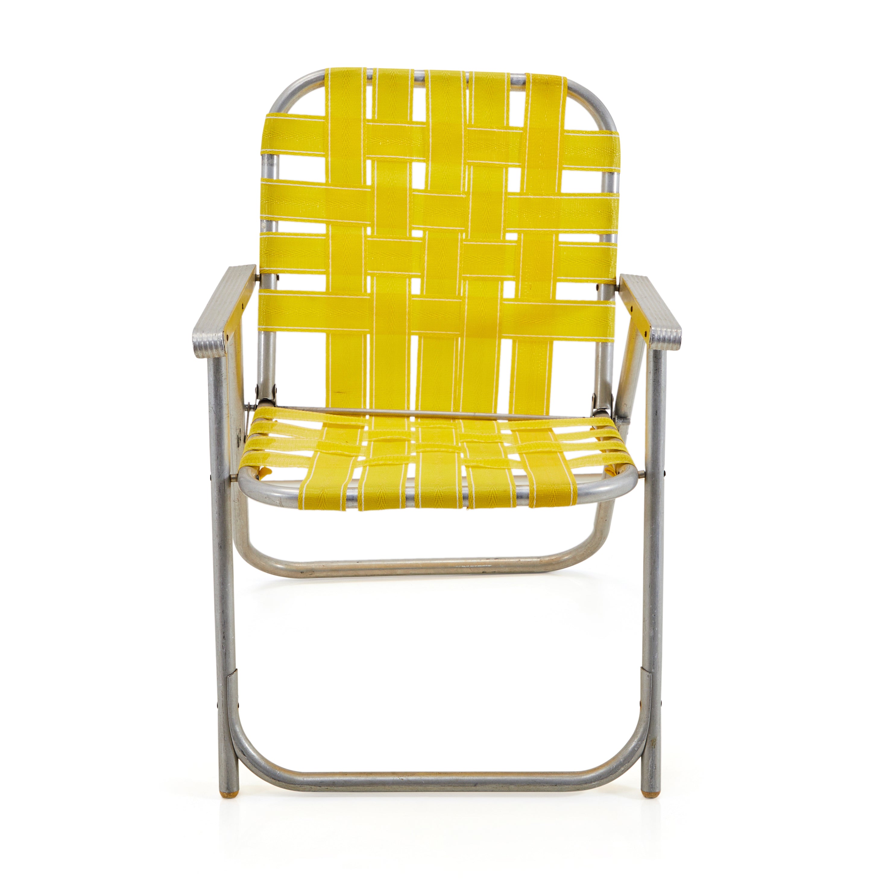 Yellow Woven Folding Patio Chair Gil Roy Props - Main Image