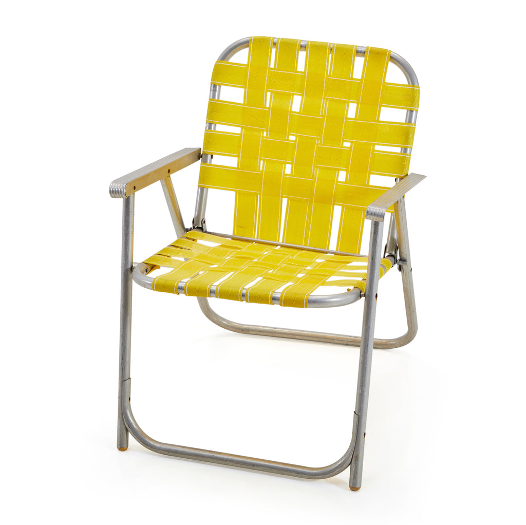 Yellow Woven Folding Patio Chair