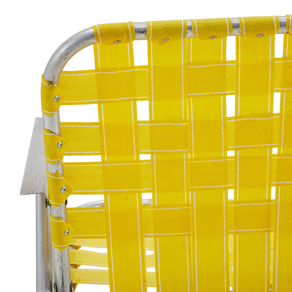 Yellow Woven Folding Patio Chair
