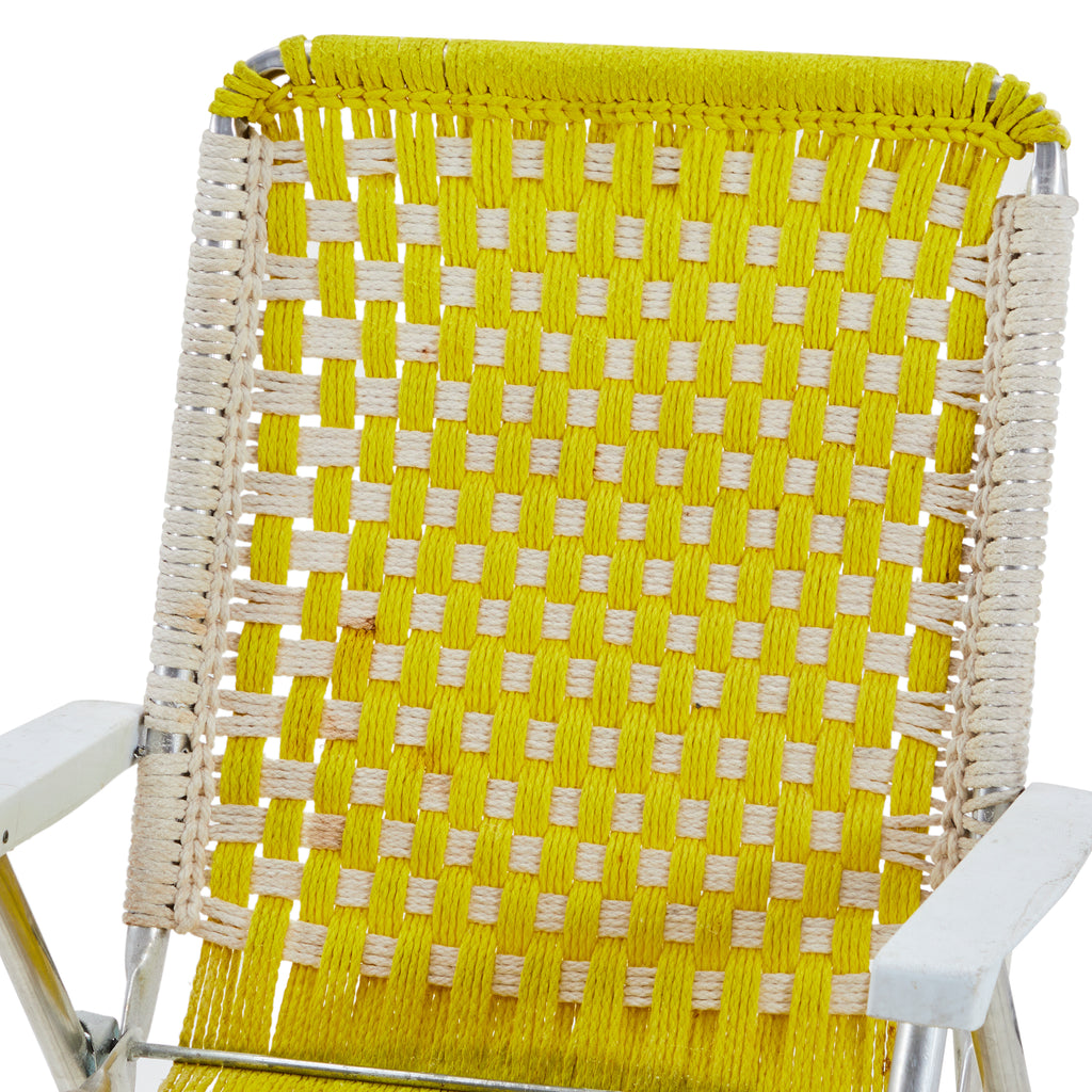 Yellow Rope Crochet Folding Chair