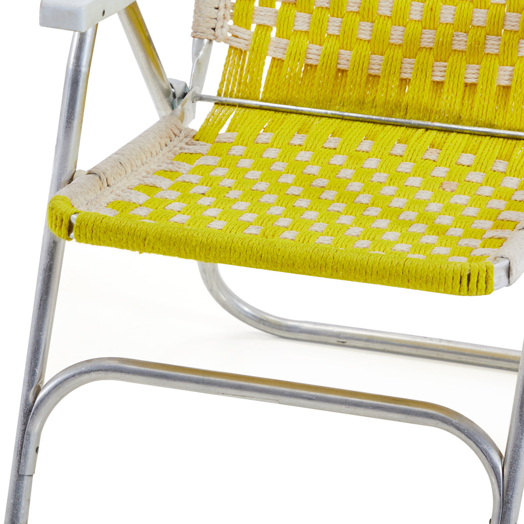 Yellow Rope Crochet Folding Chair