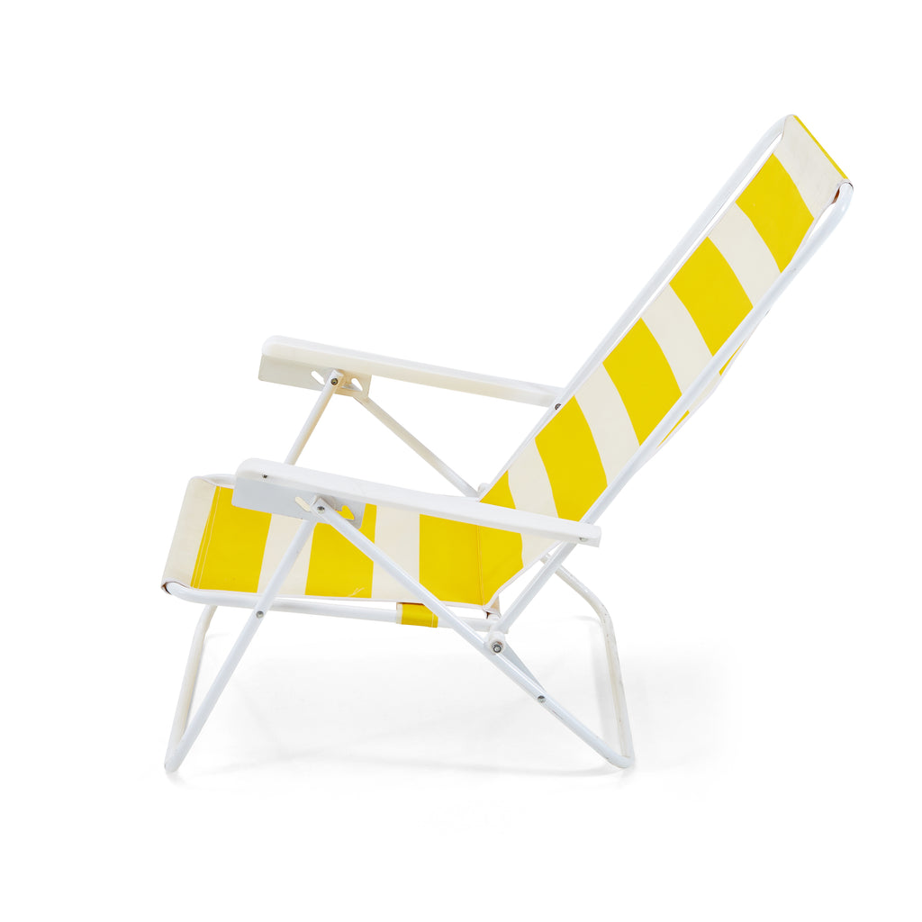 Yellow & White Folding Beach Chair