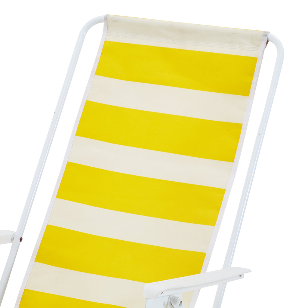 Yellow & White Folding Beach Chair