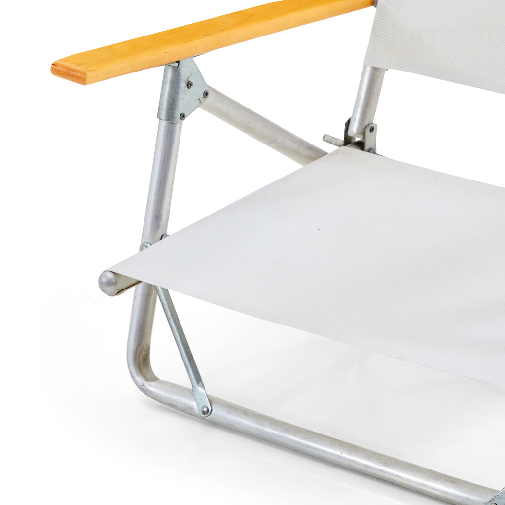 White Canvas Folding Outdoor Chair