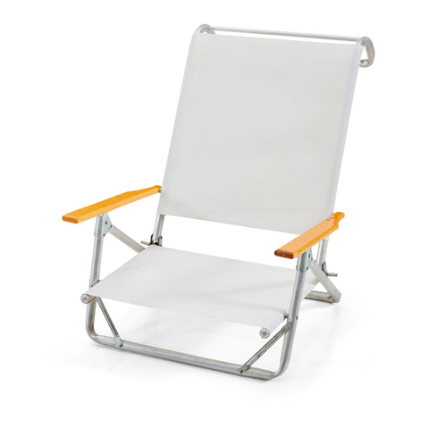 White Canvas Folding Outdoor Chair
