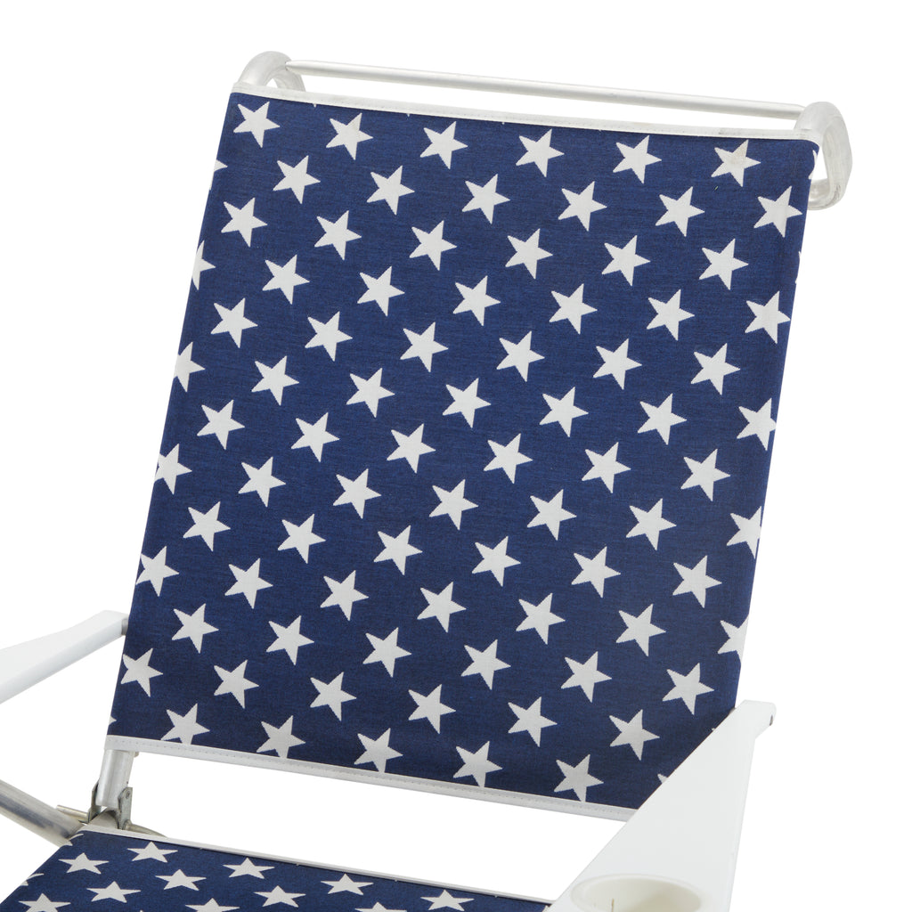Blue & White Stars Folding Chair