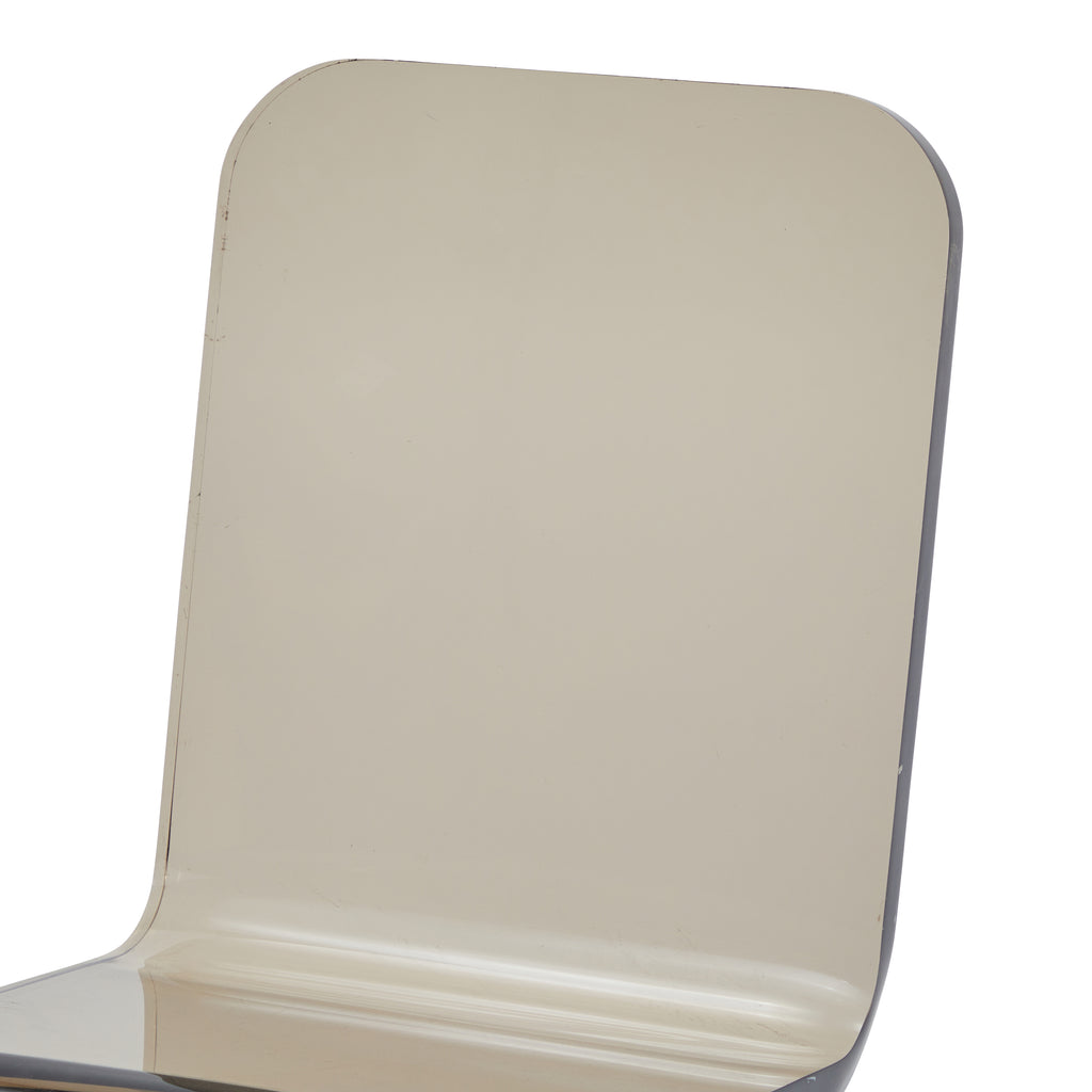 Lucite Grey Modern Bent Side Chair