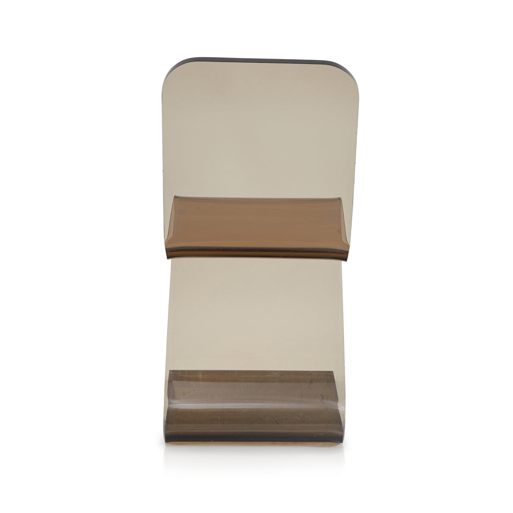 Lucite Grey Modern Bent Side Chair
