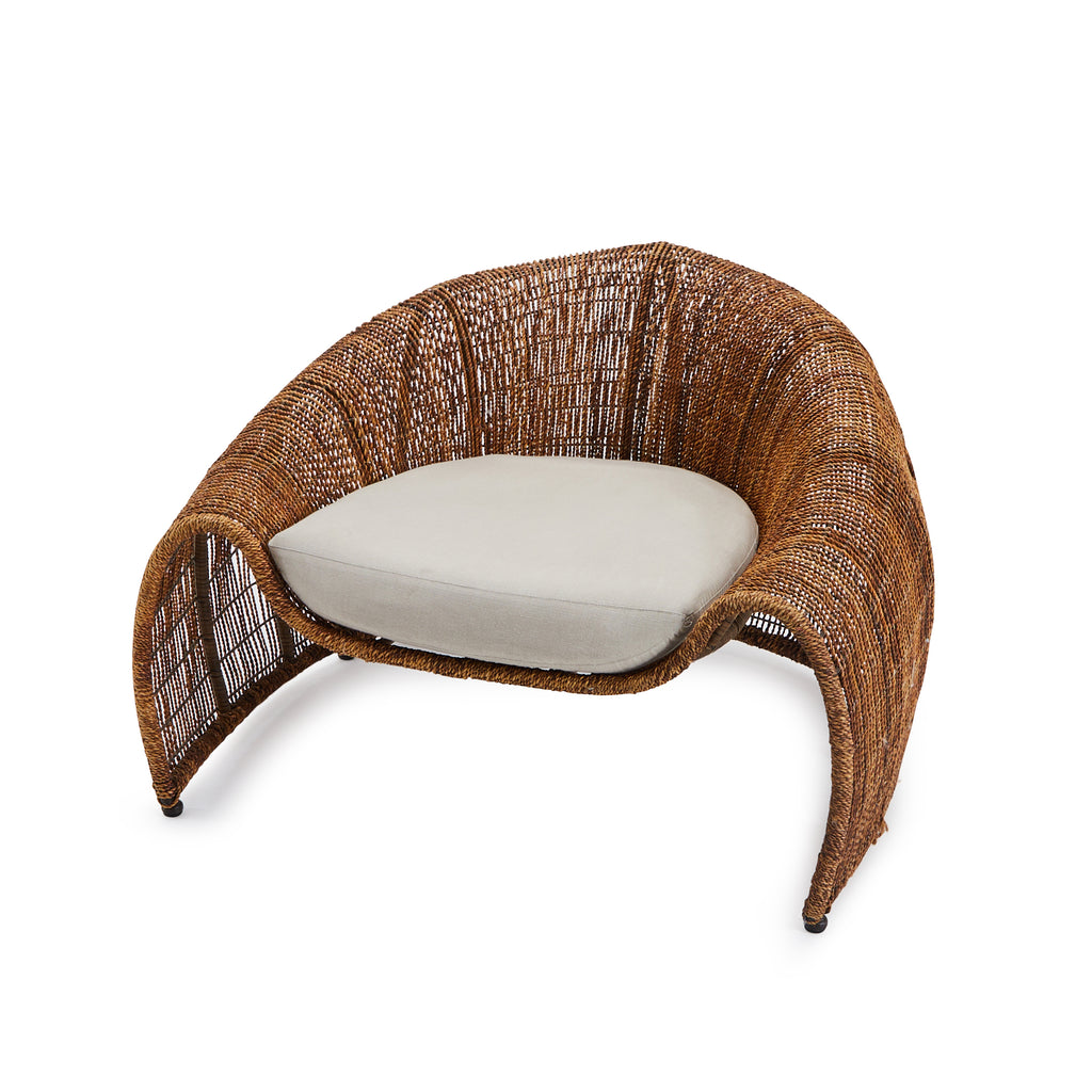 Wicker Curved Outdoor Lounge Chair