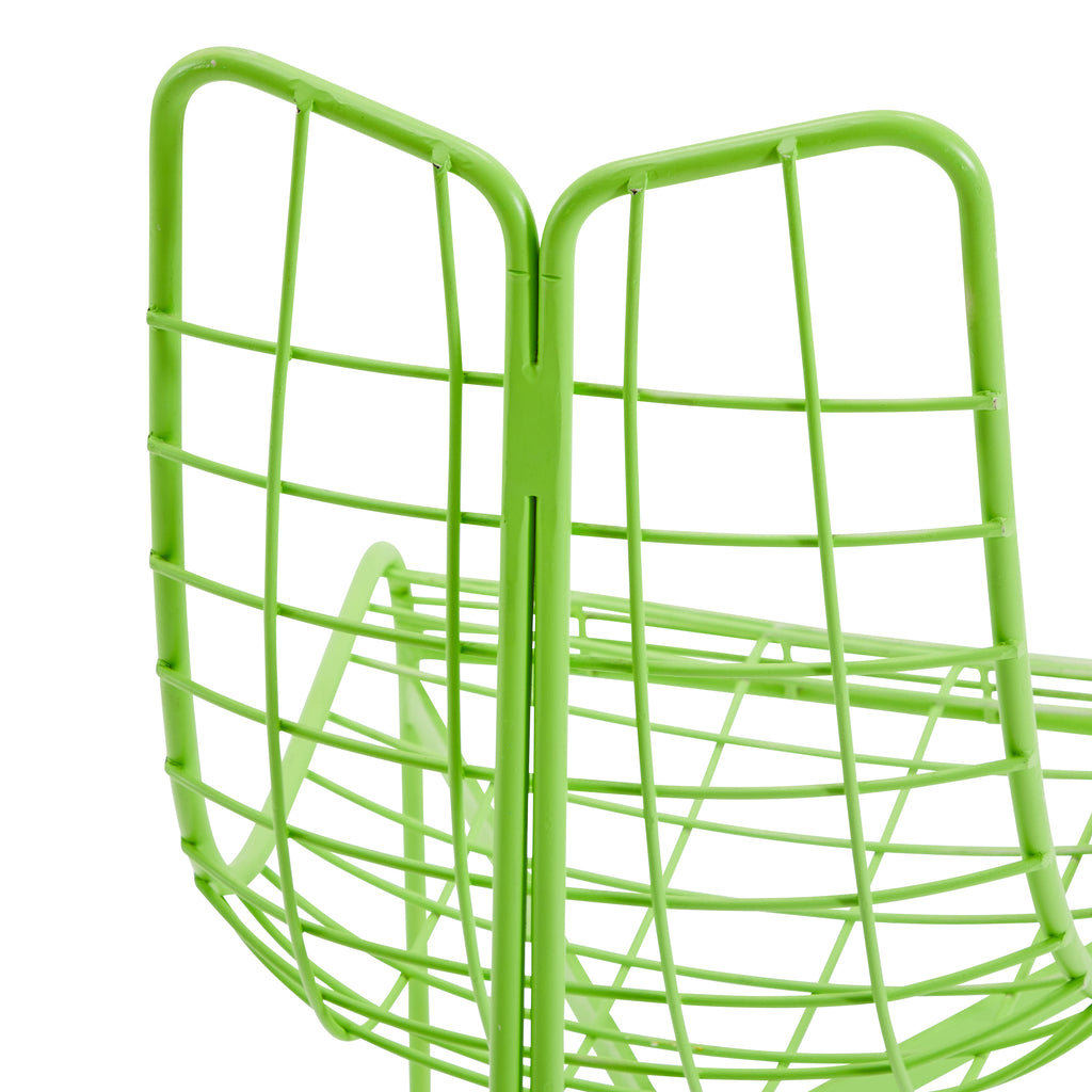 Green Wire Three Leg Modern Outdoor Chair