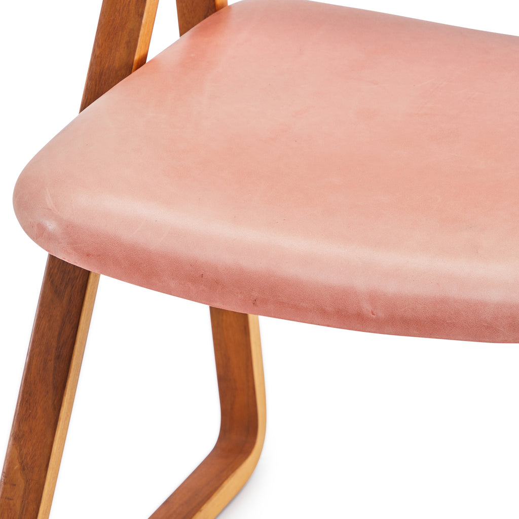 Pink Vinyl Mid Century Side Chair