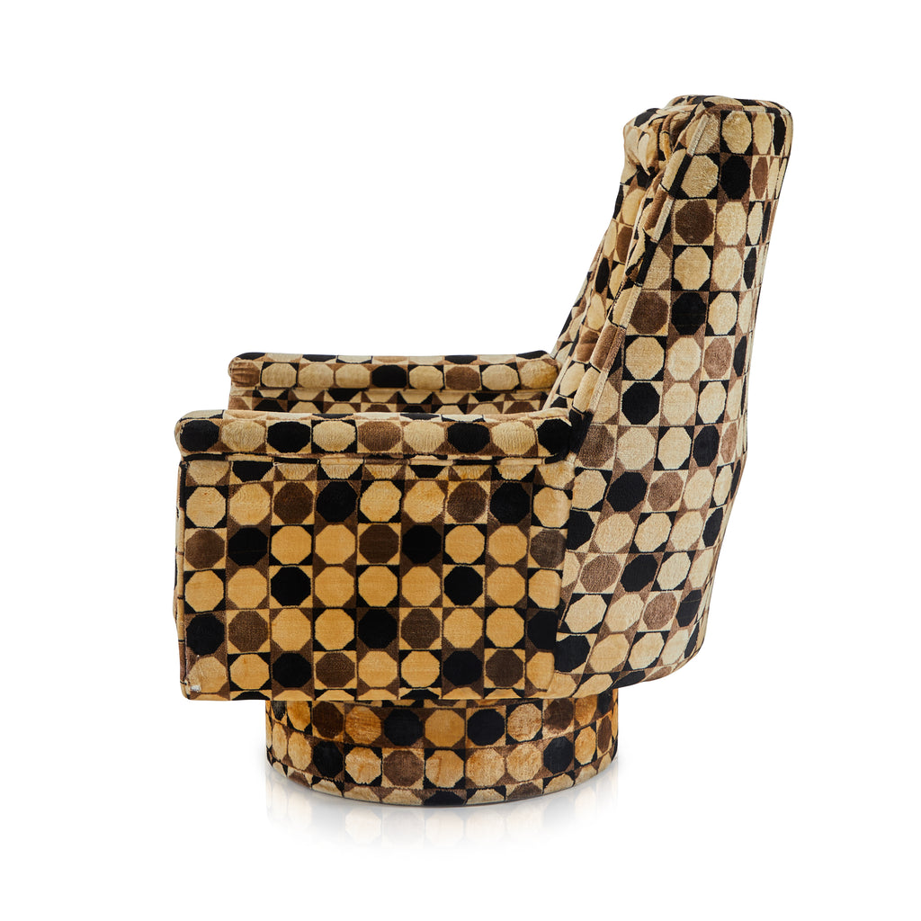 Tan & Black Modern Dotted Arm Chair