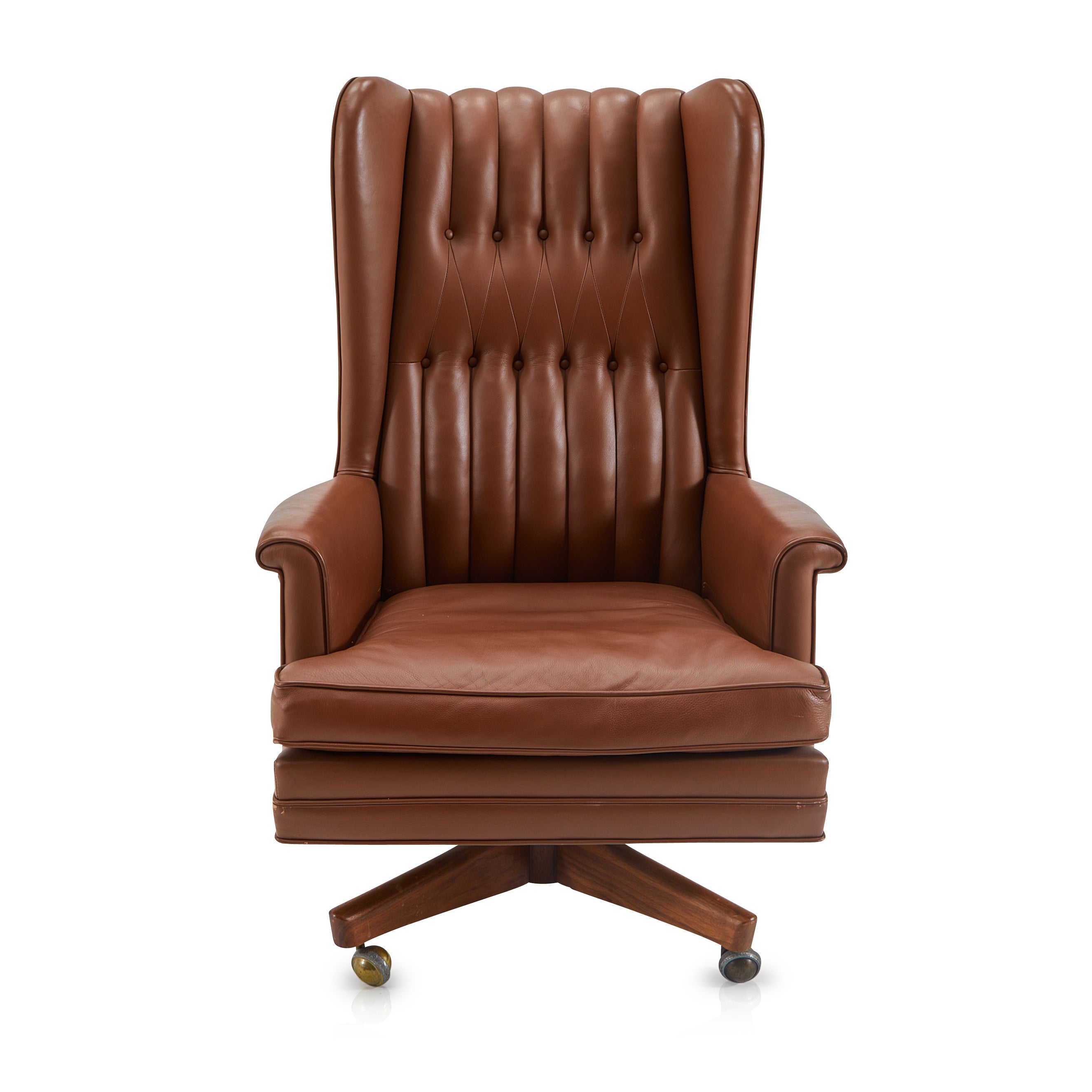 Brown Leather MonteverdiYoung Executive Wingback Office Chair Gil