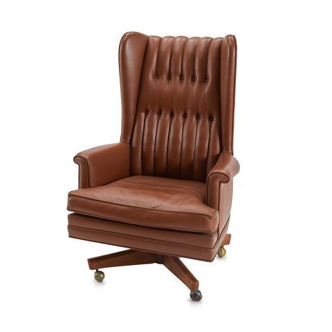 Brown Leather Monteverdi-Young Executive Wingback Office Chair