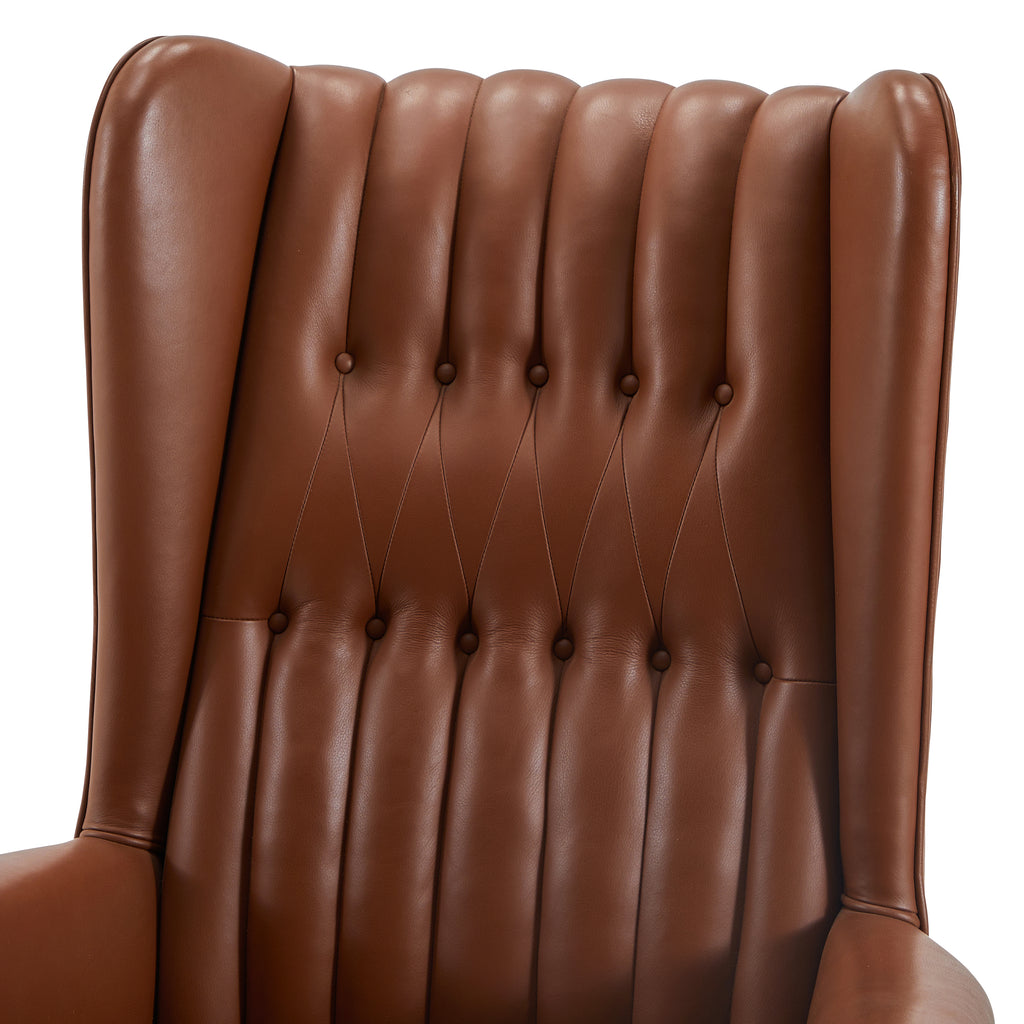 Brown Leather Monteverdi-Young Executive Wingback Office Chair