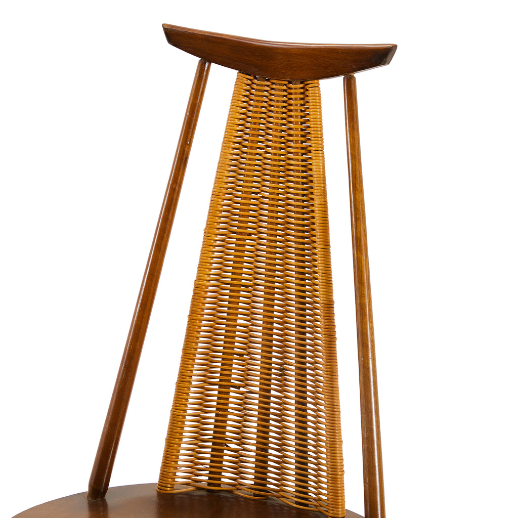 Wood & Wicker Modern Tapering Rocking Chair