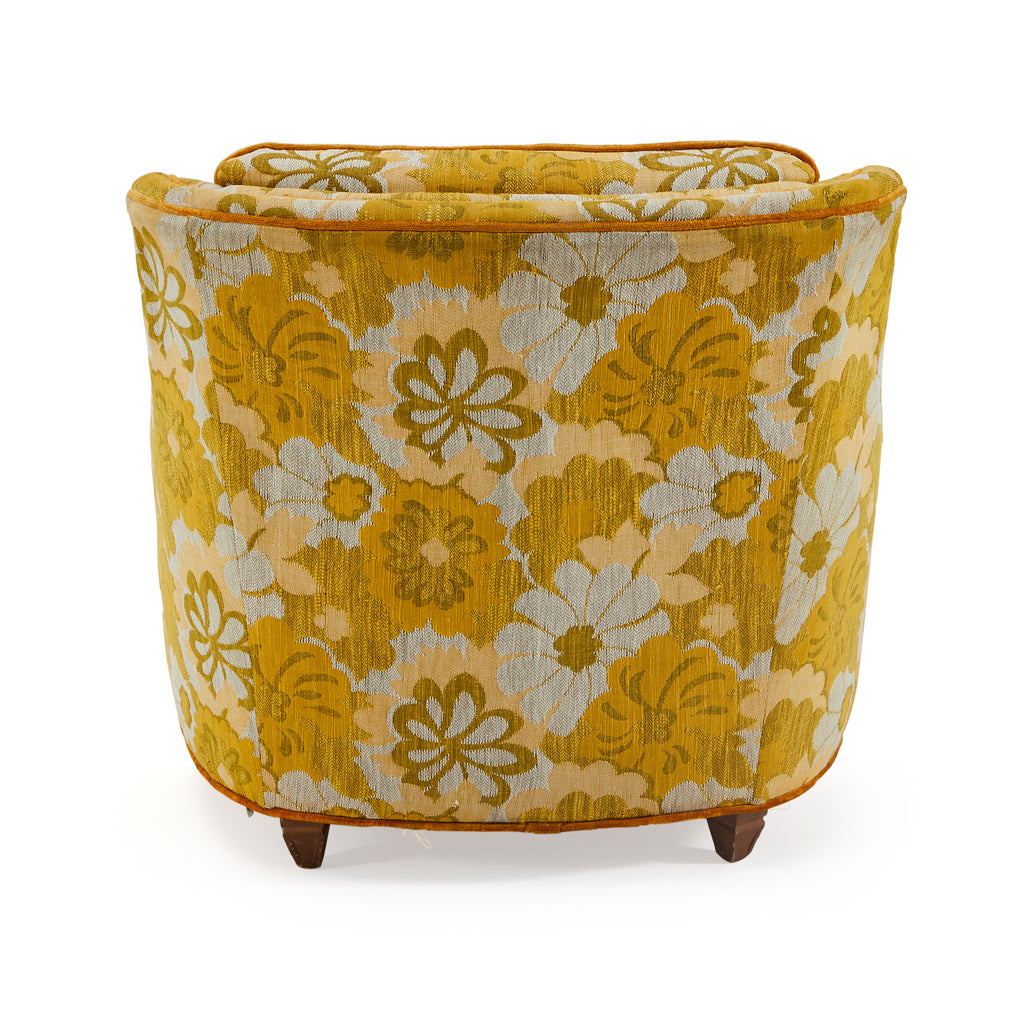 Yellow Floral Lounge Chair