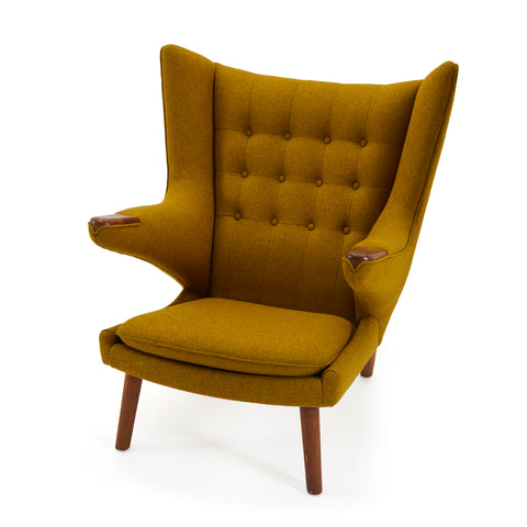 Yellow Tufted Modern Wingback Arm Chair