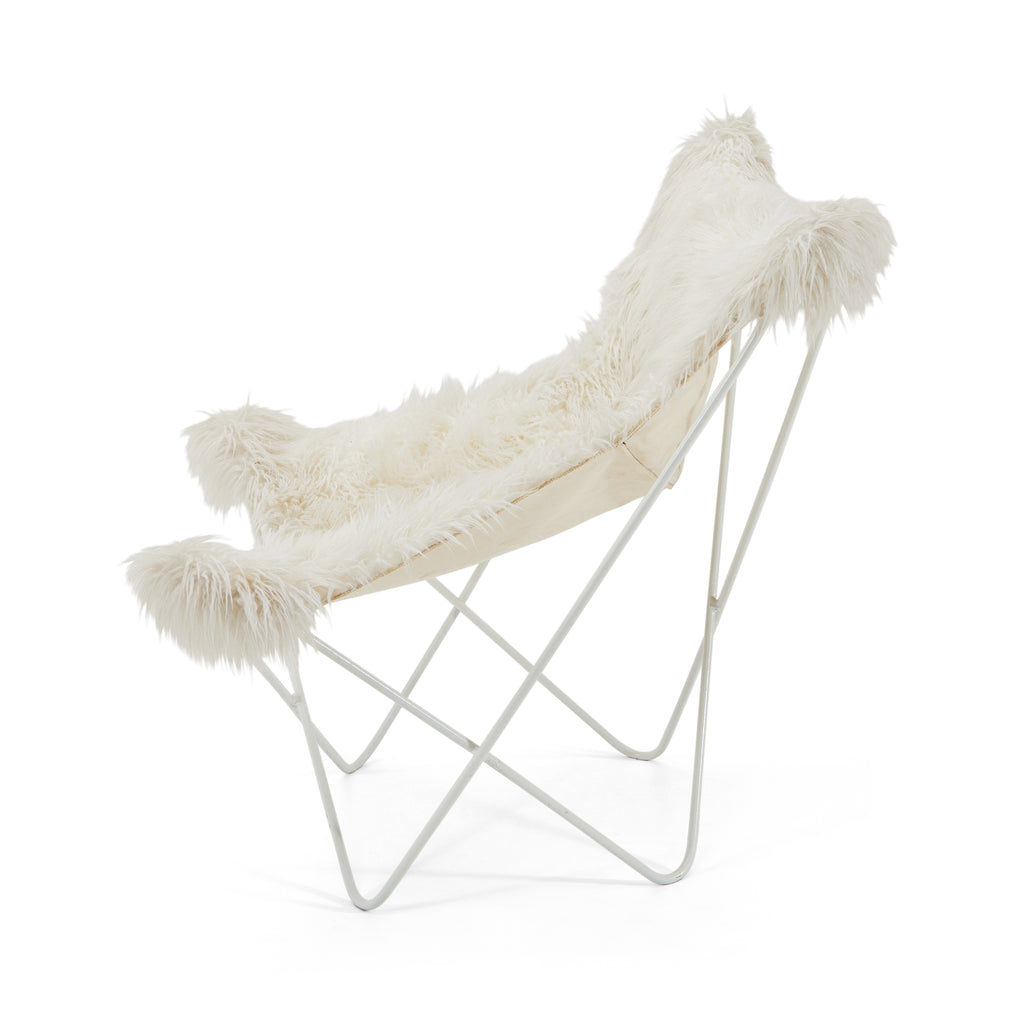 Butterfly Chair - White Fur