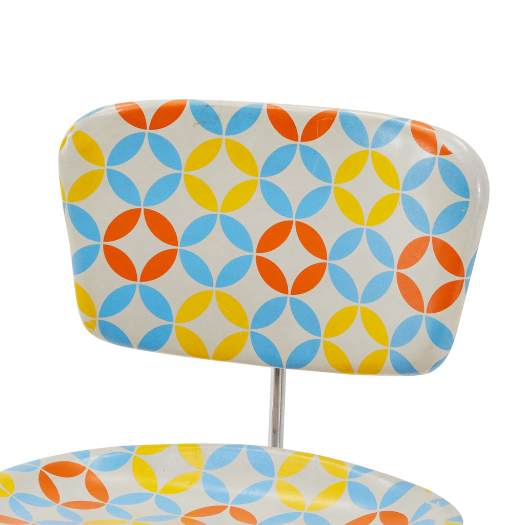 White & Patterned 70's Side Chair