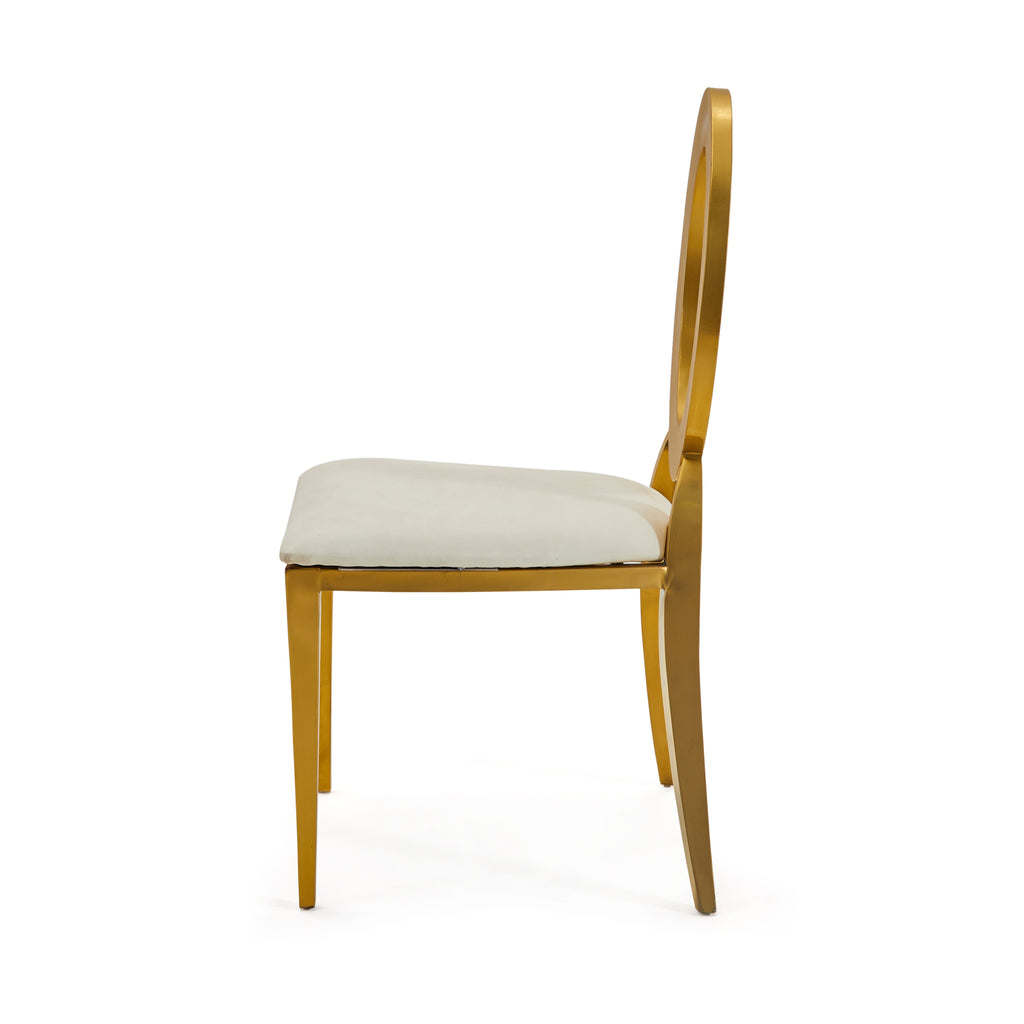 Gold Oval Back Deco Dining Chair