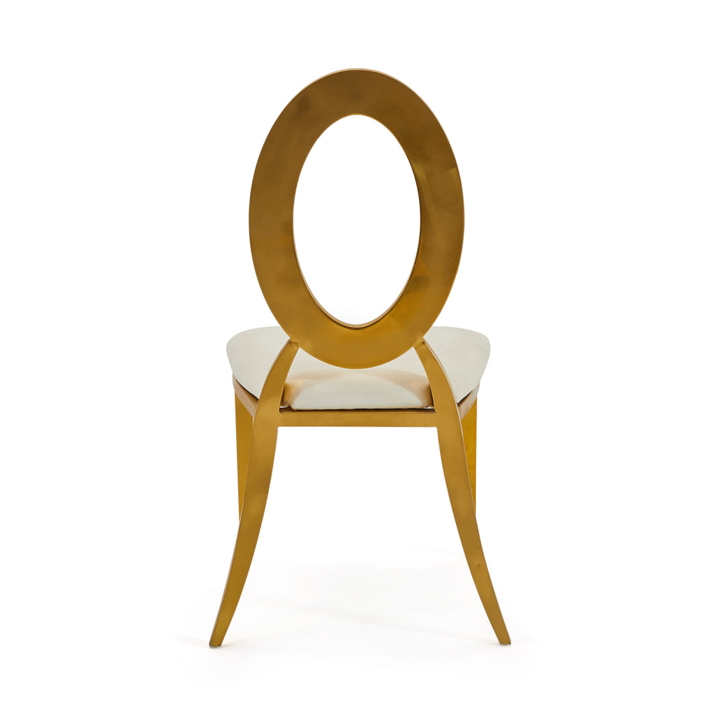 Gold Oval Back Deco Dining Chair