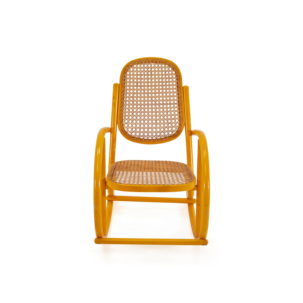 Yellow & Cane Kid's Rocking Chair