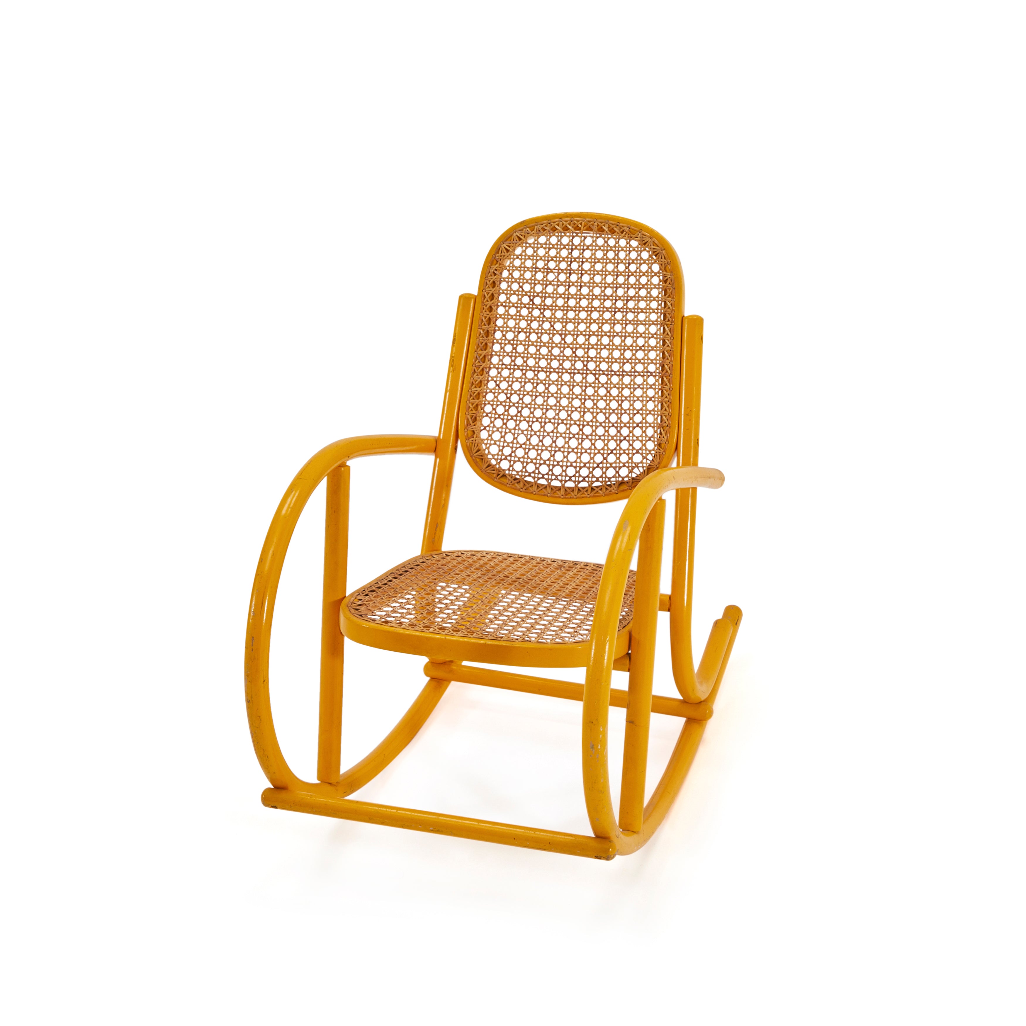 Yellow & Cane Kid's Rocking Chair - Gil & Roy Props