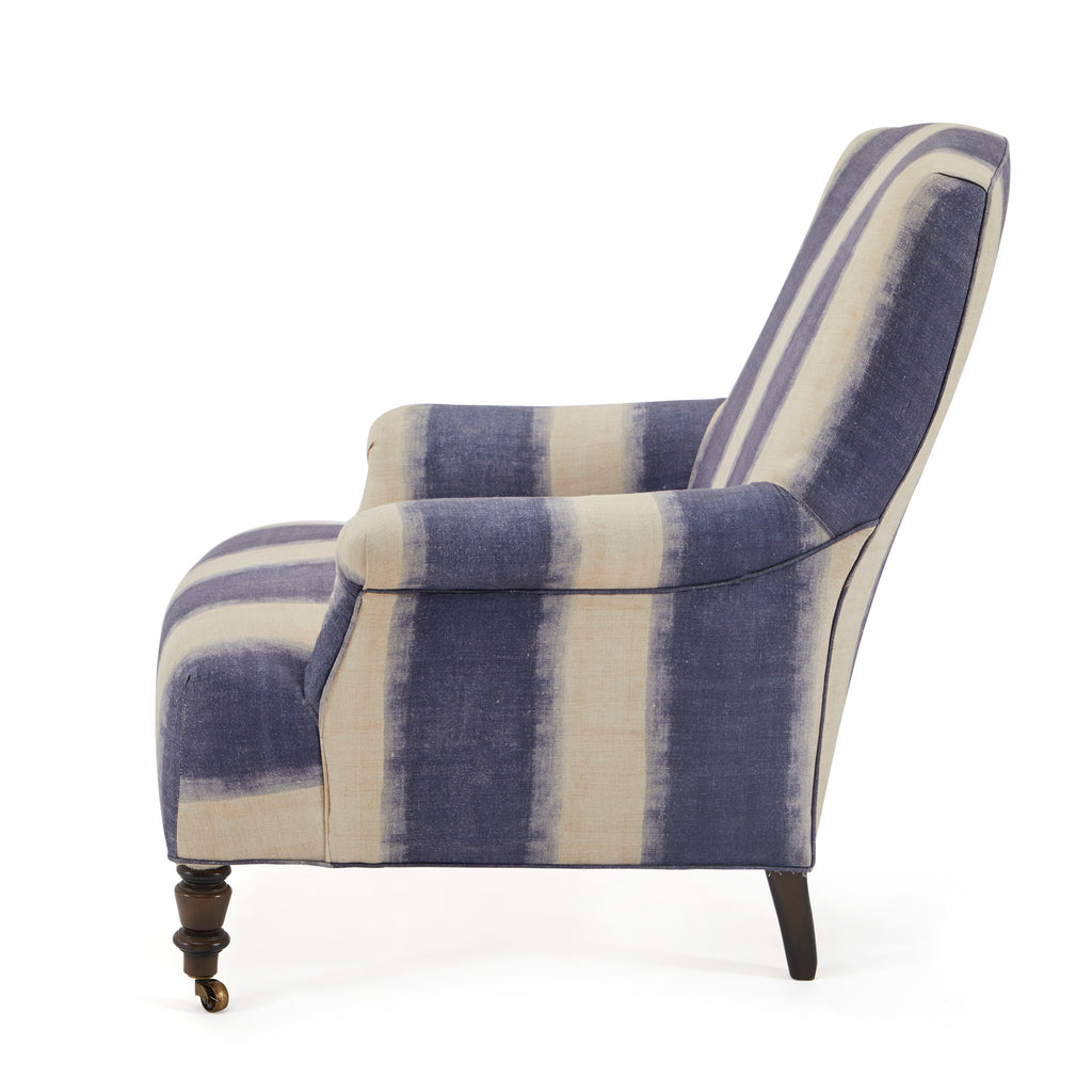Blue & White Striped Lounge Chair