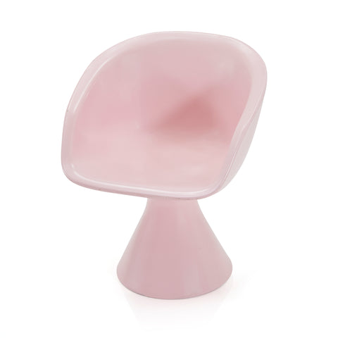 Pink Fiberglass Bucket Dining Chair
