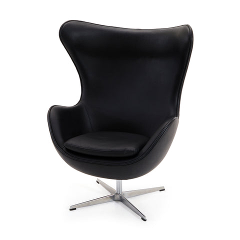 Black Leather Egg Chair