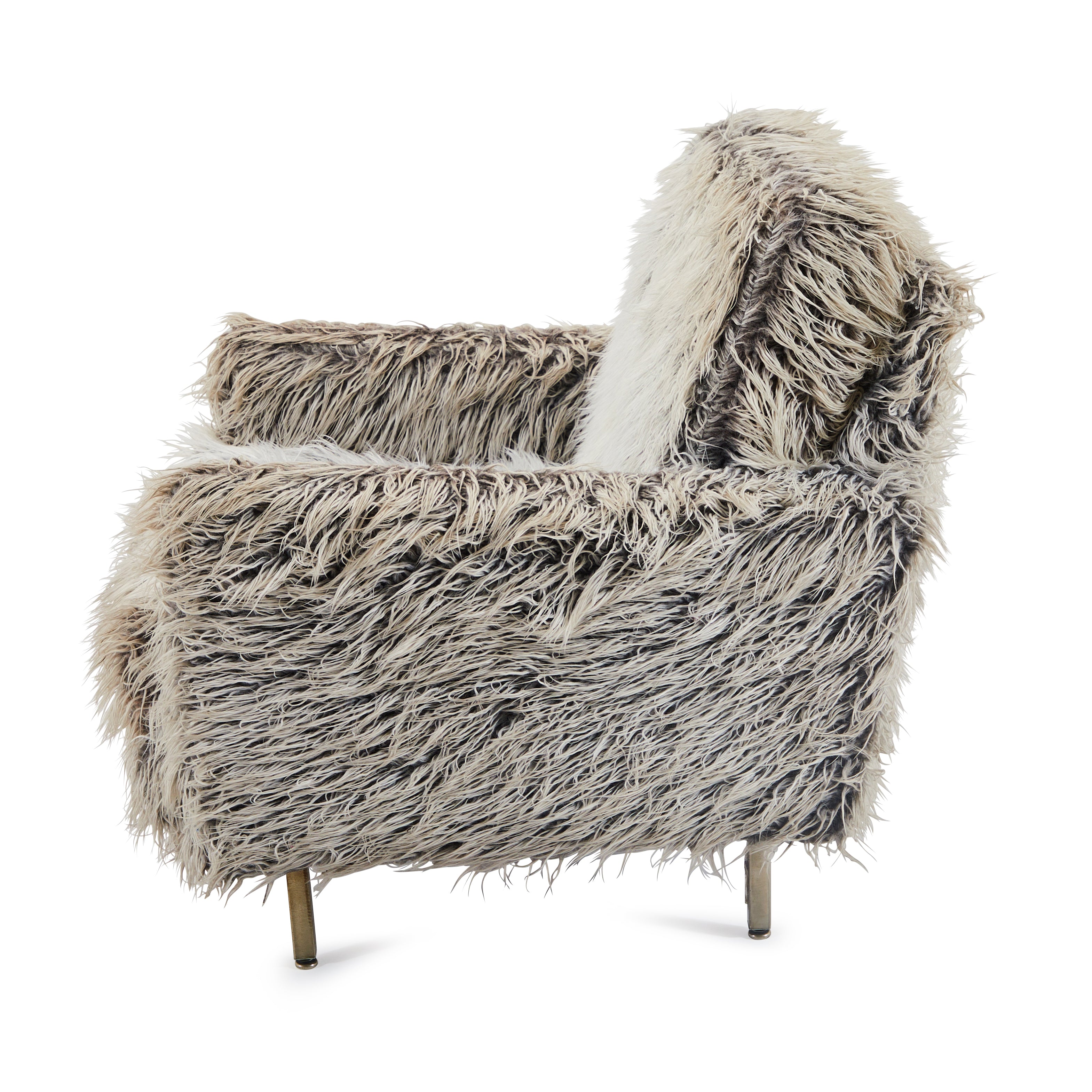 Grey Fuzzy Arm Chair - Gil & Roy Props