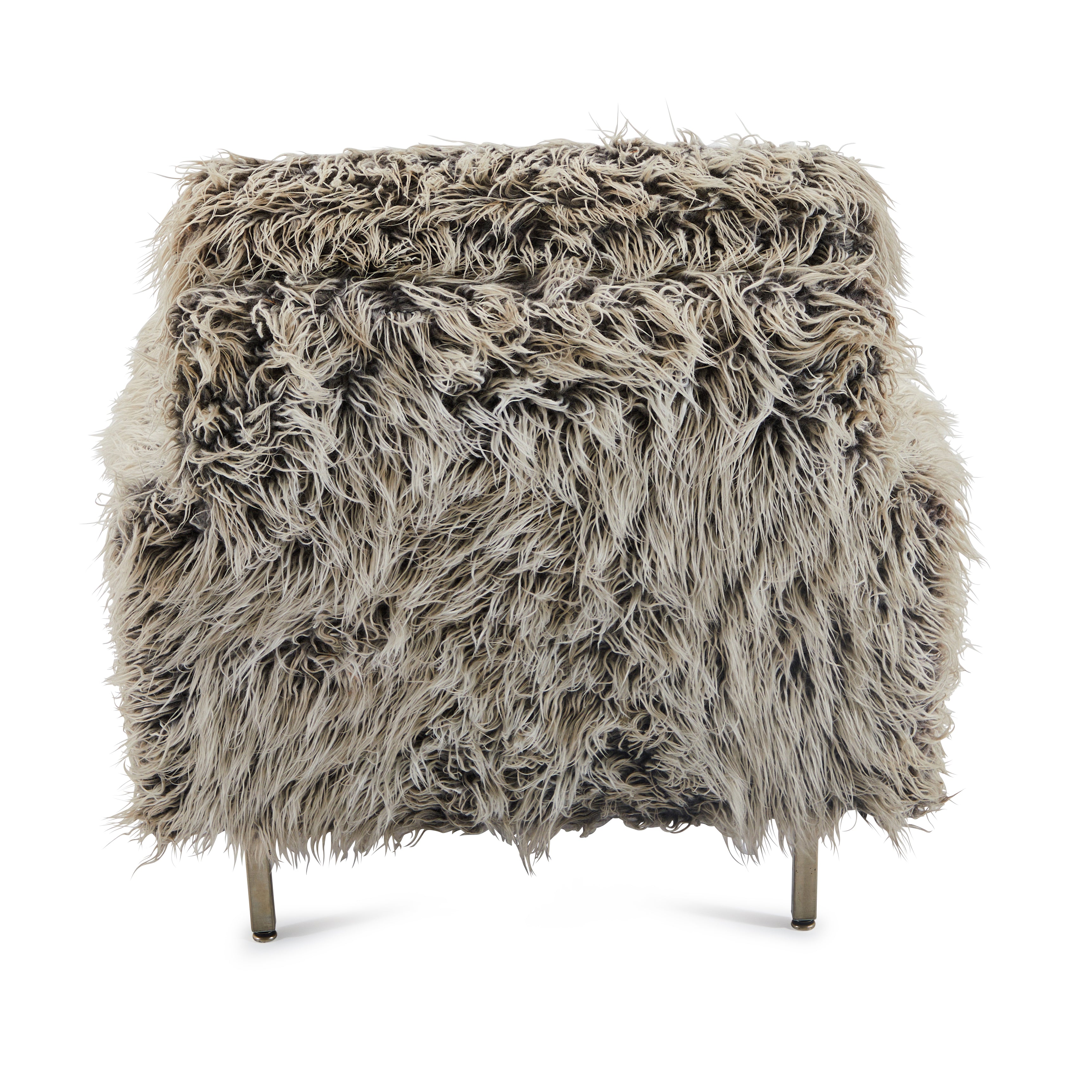 Grey Fuzzy Arm Chair - Gil & Roy Props