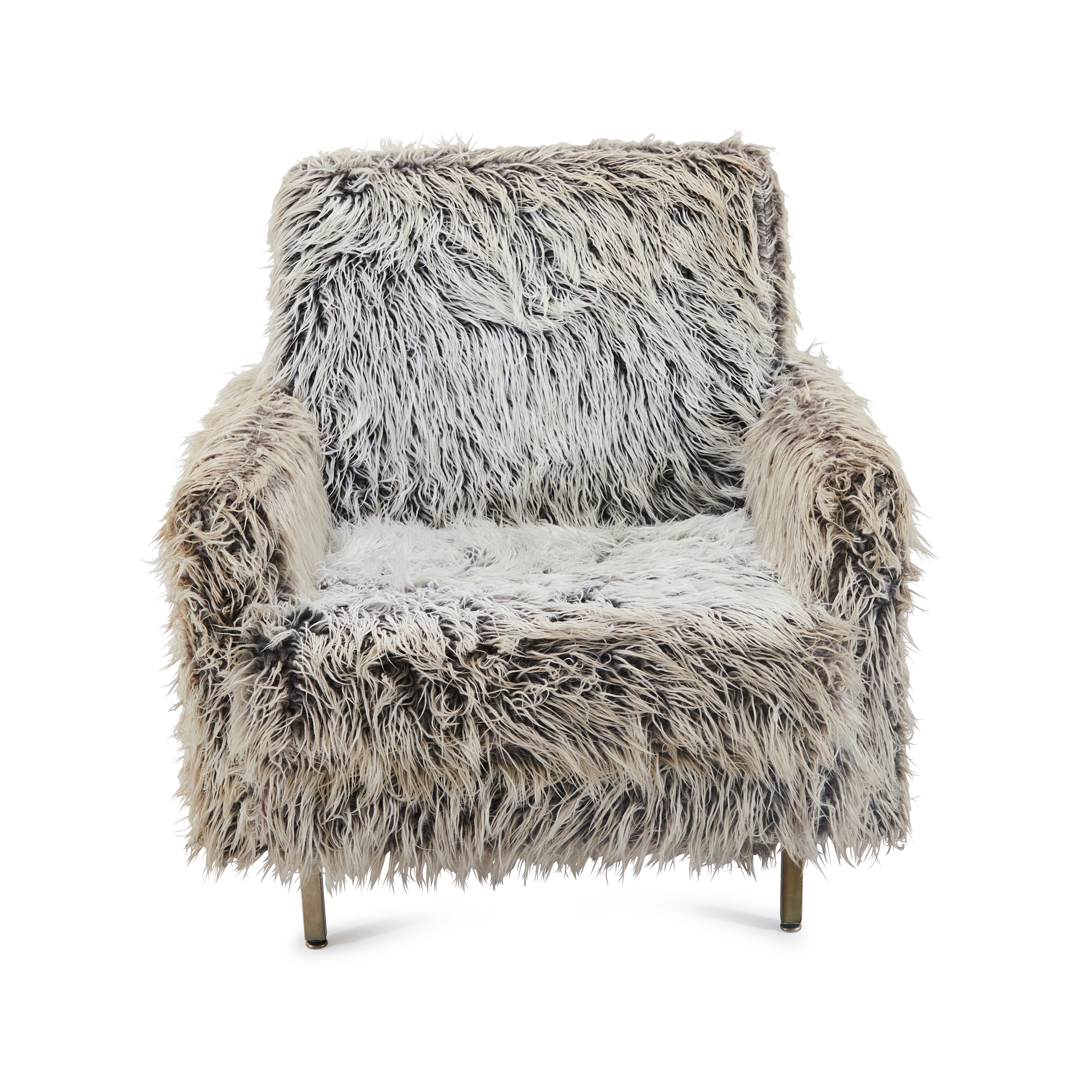 Grey Fuzzy Arm Chair - Gil & Roy Props