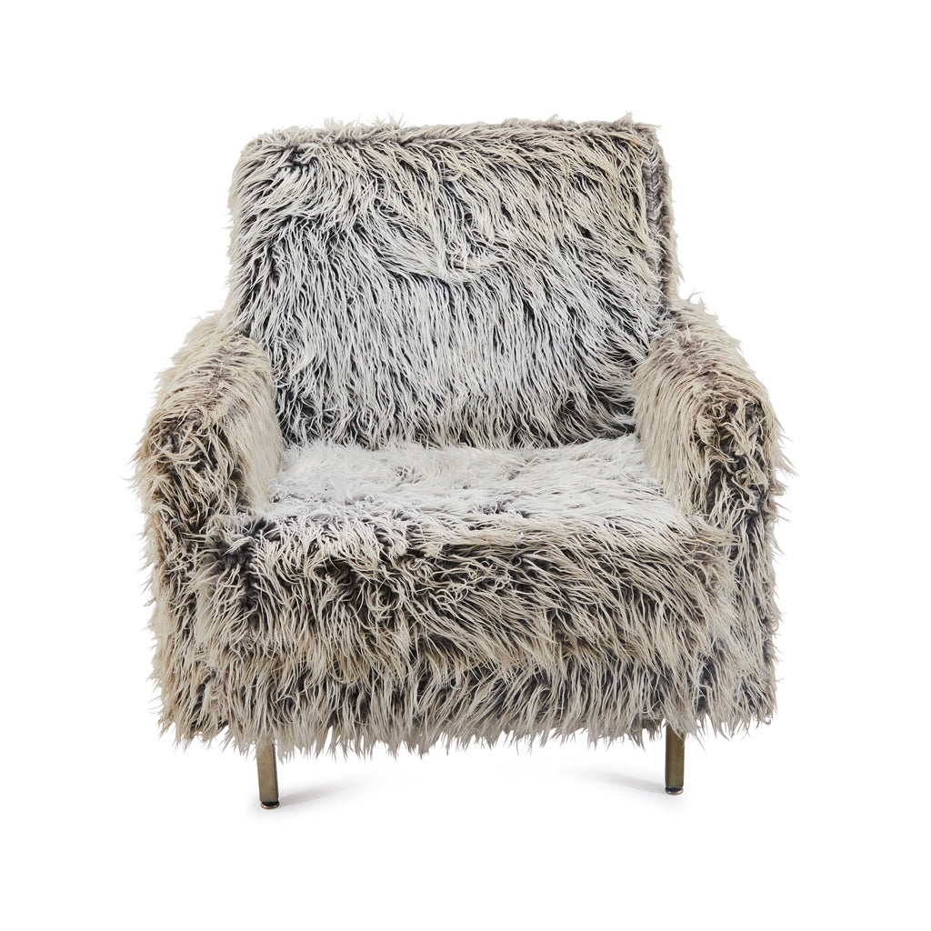Grey Fuzzy Arm Chair
