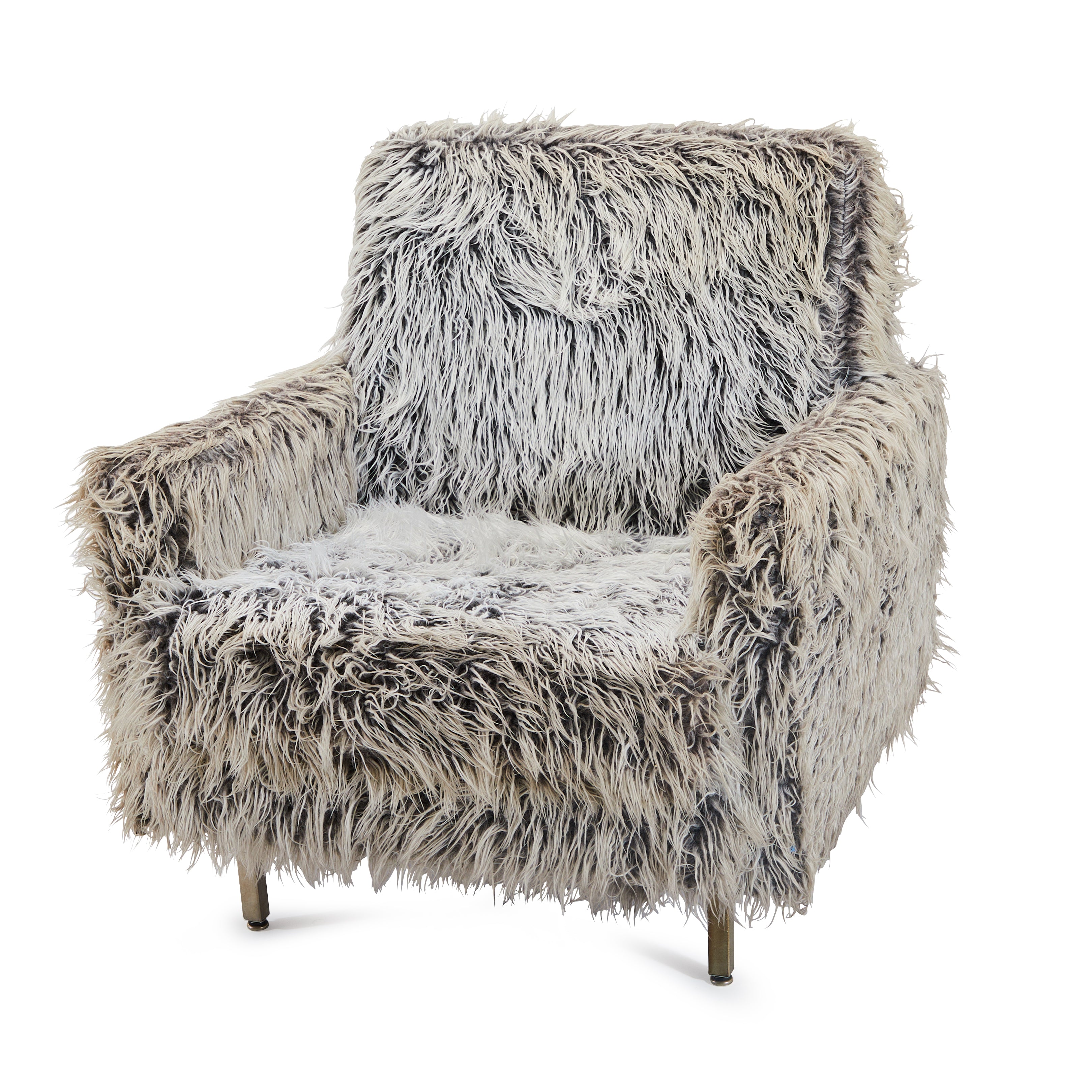 Grey Fuzzy Arm Chair - Gil & Roy Props