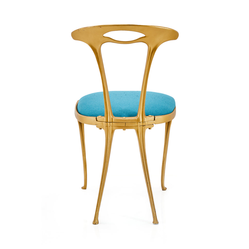 Gold & Turquoise Deco Side Chair