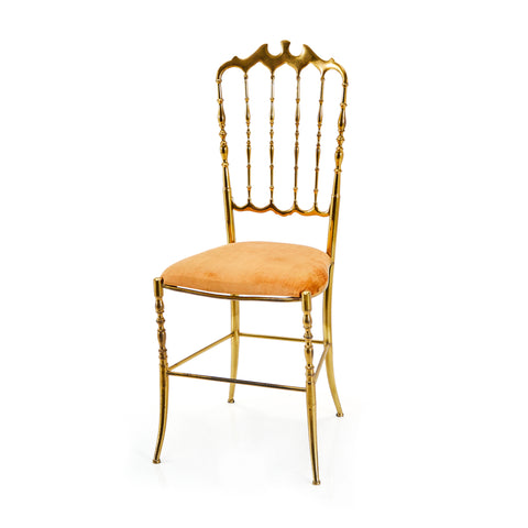 Gold & Tan Velvet Ornate Dining Chair