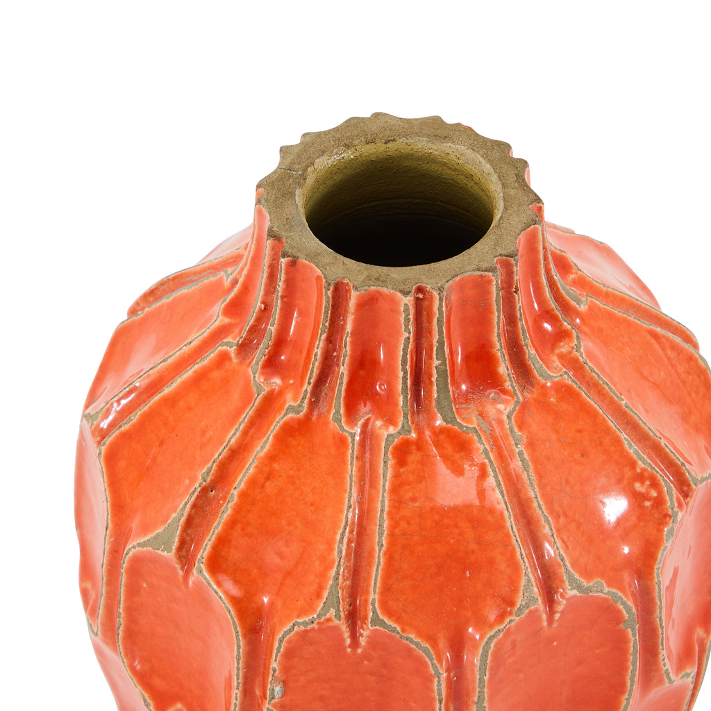 Orange Honeycomb Short Vase (A+D)