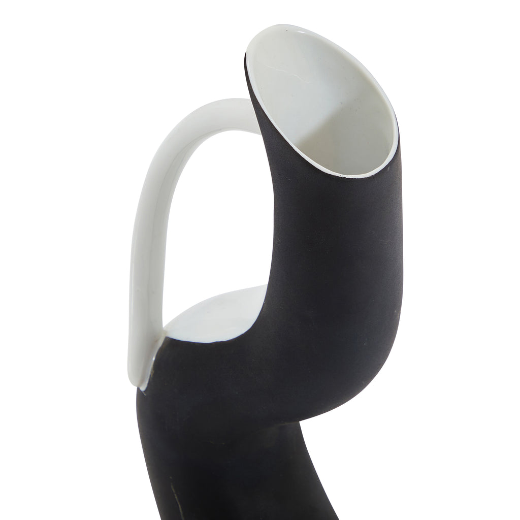 Black Ceramic Modern Curved Pouring Vessel