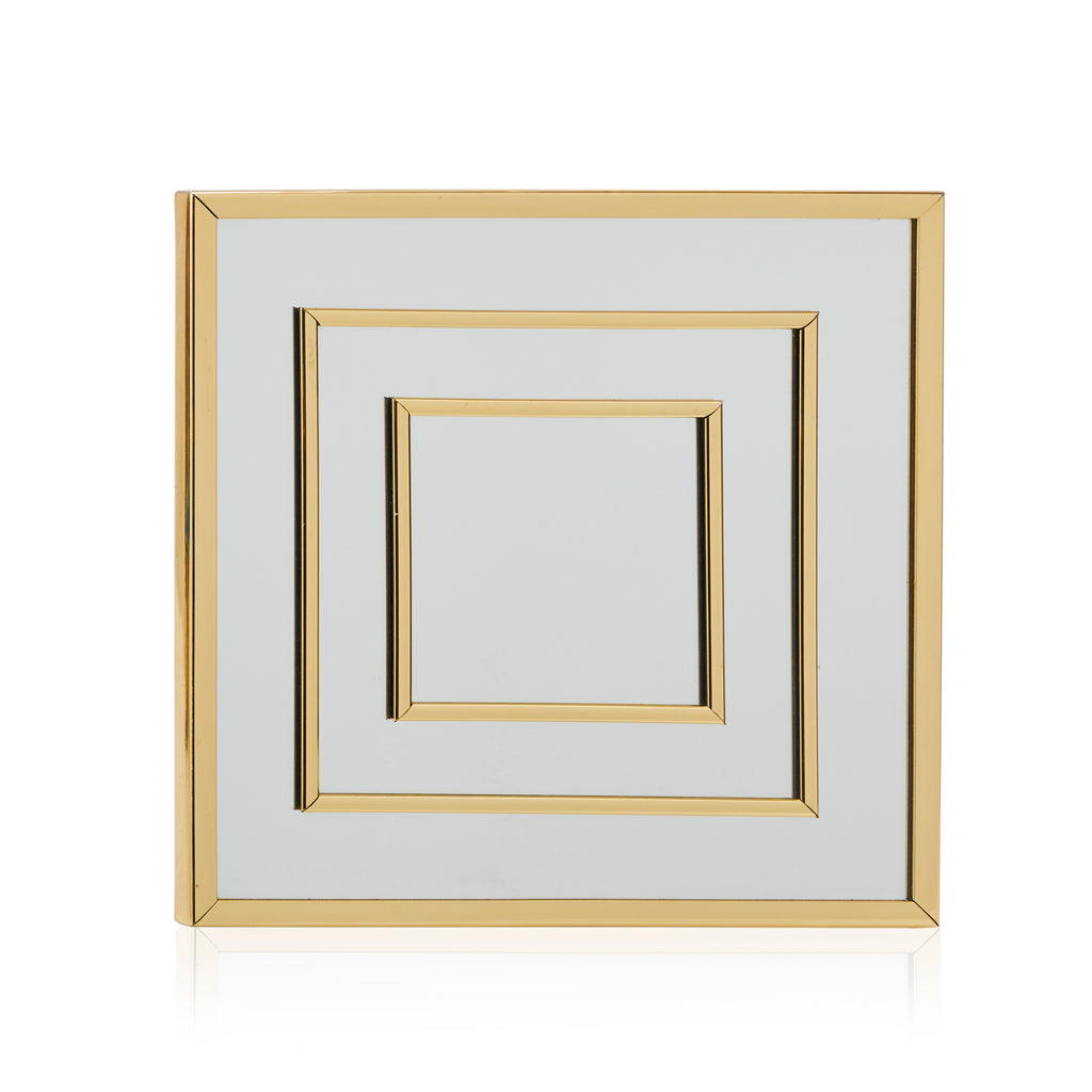 Gold Square Deco Wall Mirror