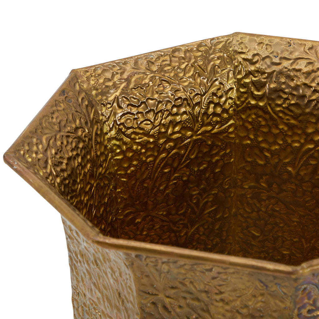 Gold Ornate Textured Planter Vase