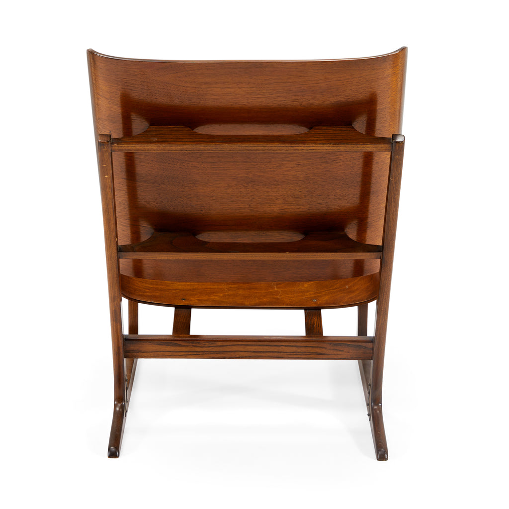 Wood Dark Bent Modern Lounge Chair