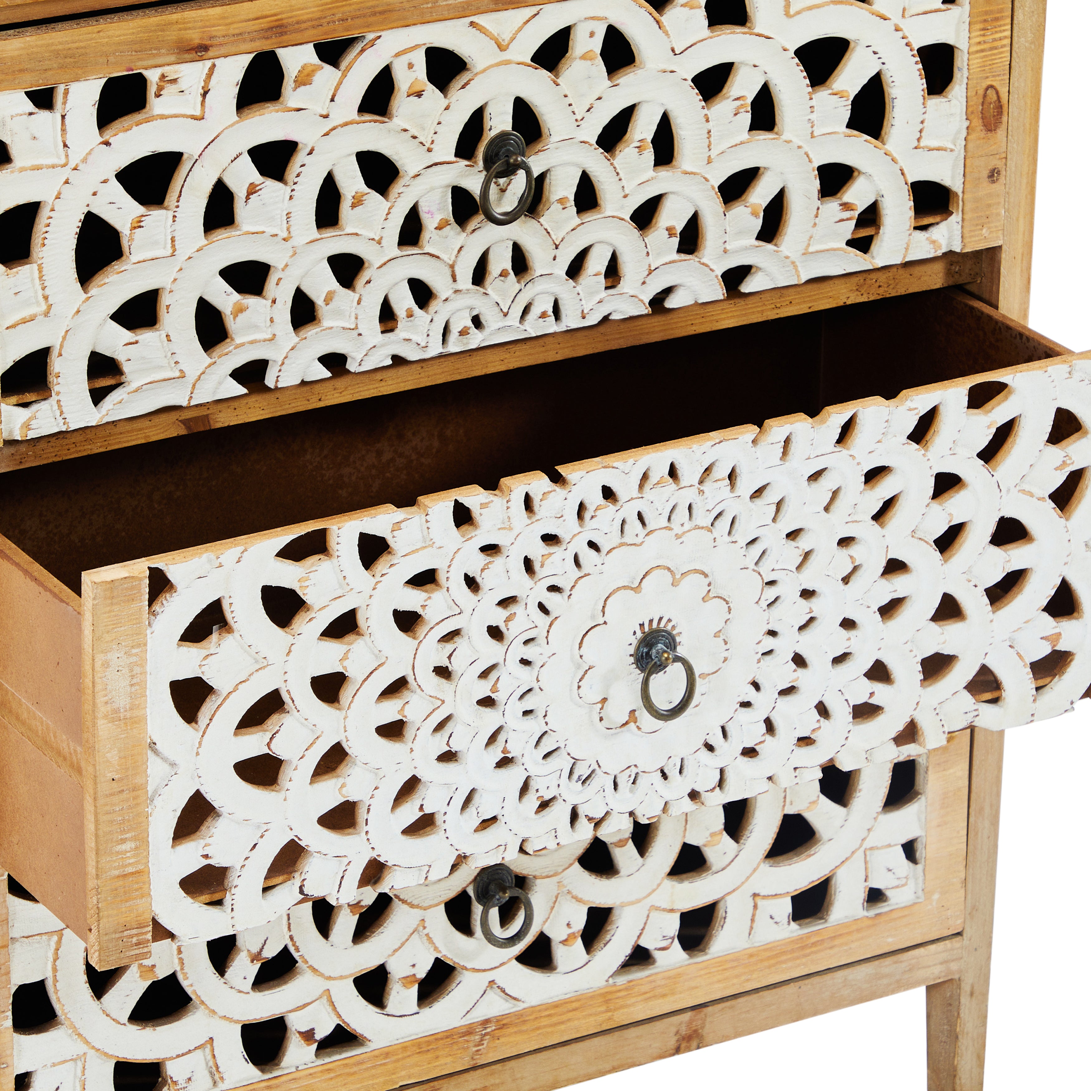 Wood & White Small Bohemian Dresser Wood & White Small Bohemian Dresser